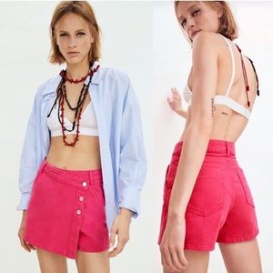 Zara Pink Button-Front Skort